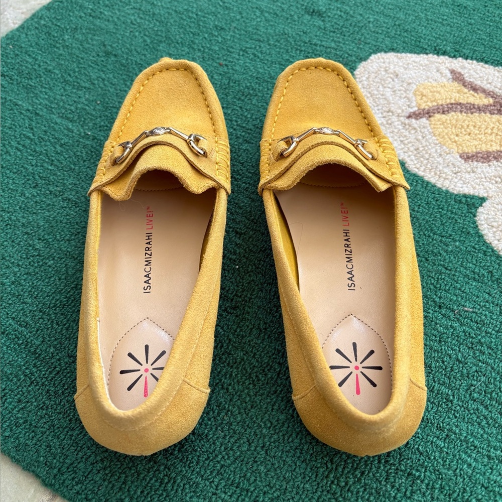 Isaac Mizrahi Live Yellow Suede Loafers - Picture 3 of 7